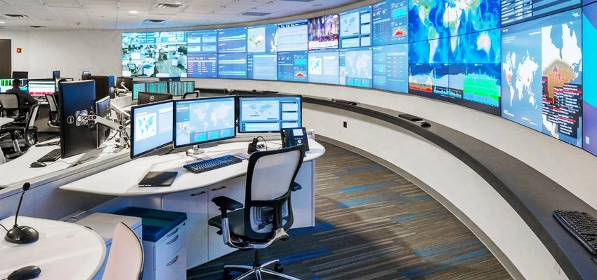 Large lcd video wall smart city police monitoring control center