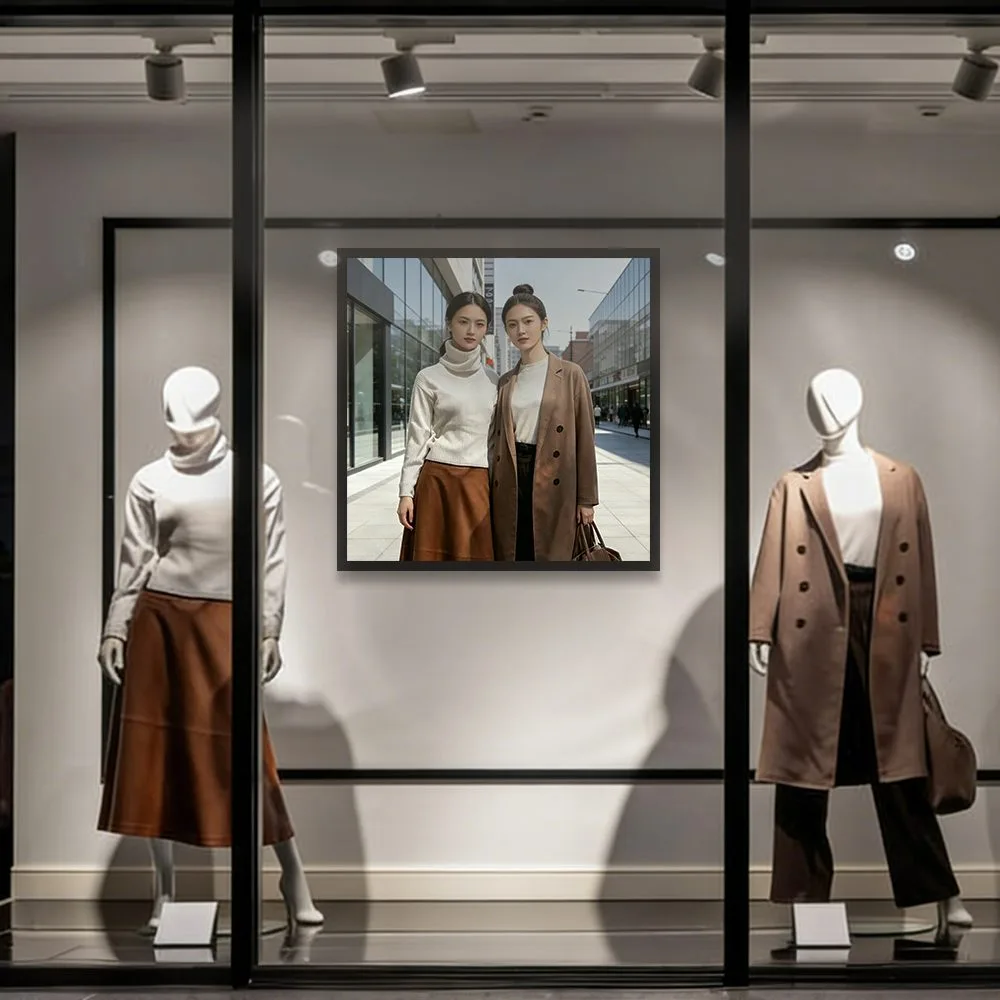 Qtenboard square lcd monitor applied in retail commercial scene