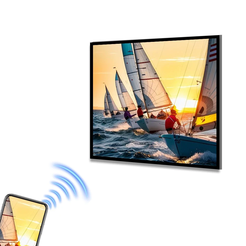 Indoor square lcd art display advertising digital signage panel