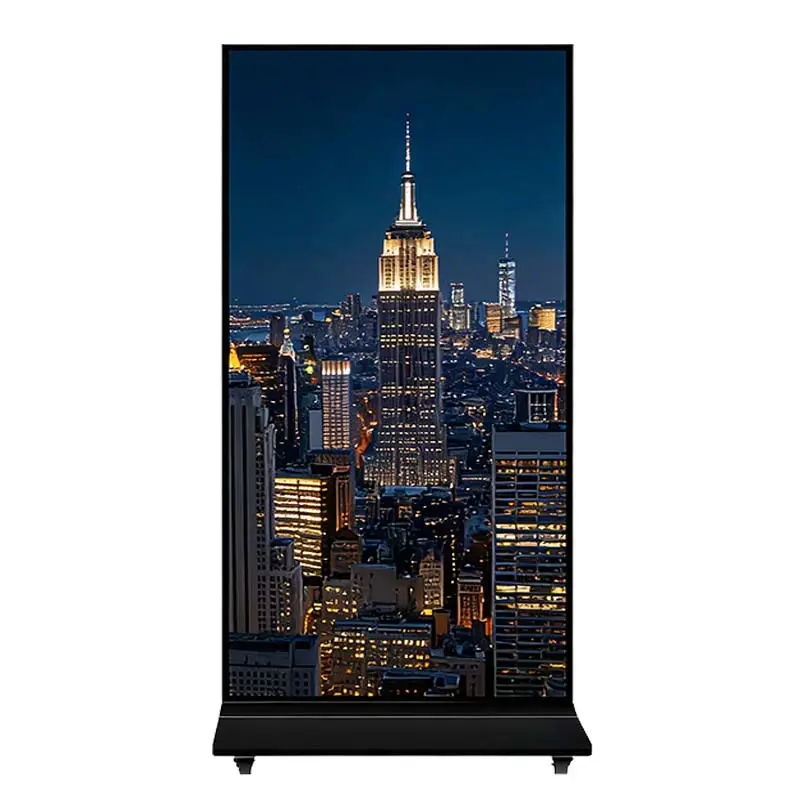 Standard bezel floor-standing digital kiosk with durable metal frame design
