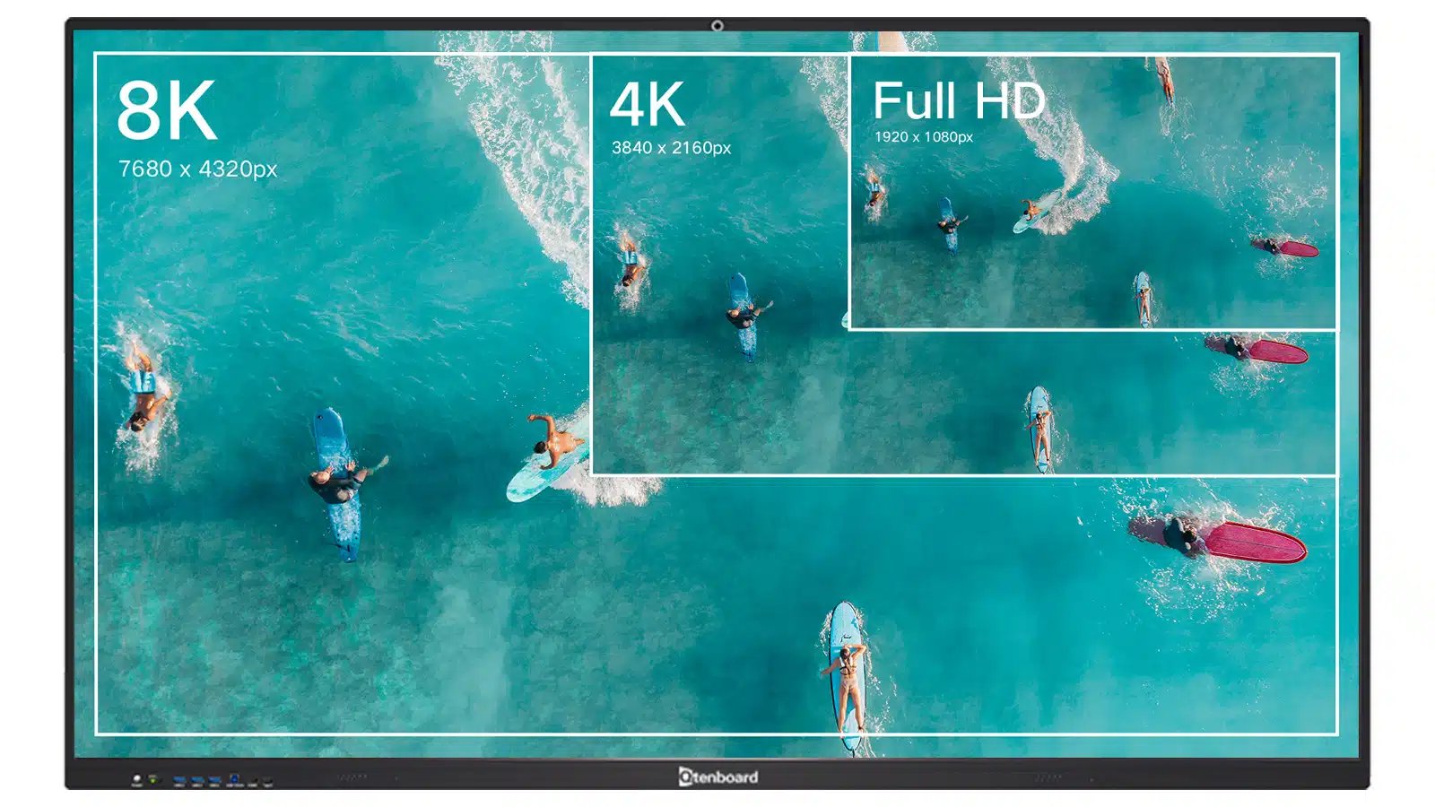 Close-up of the RK3588 4K display panel showing color accuracy and zero-bonding touch layer
