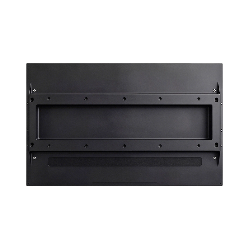 Back view of outdoor wall‑mount digital signage, metal rear housing and wall mounting bracket structure for outdoor advertising screen