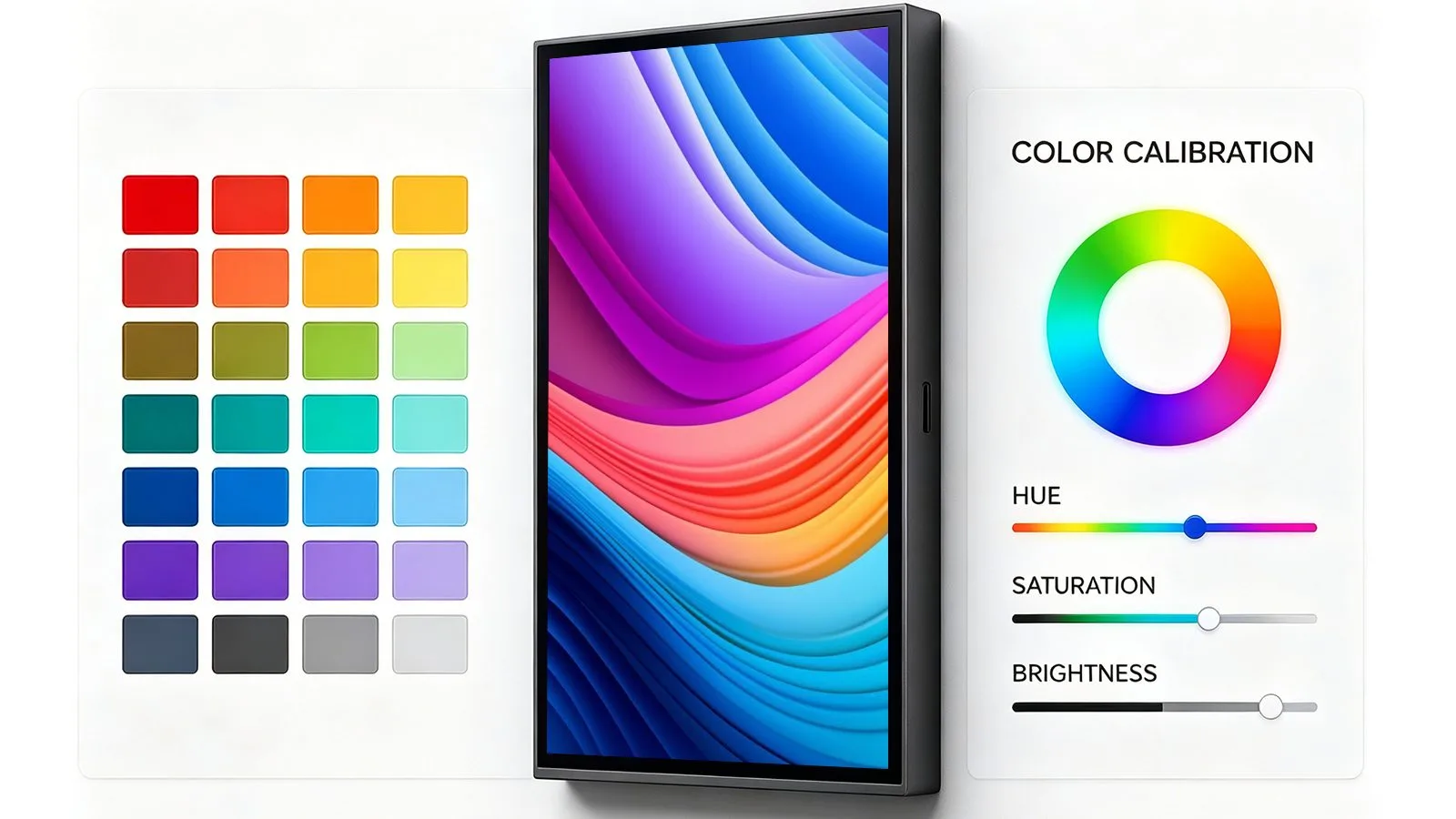 Color calibration palette and screen color tuning diagram