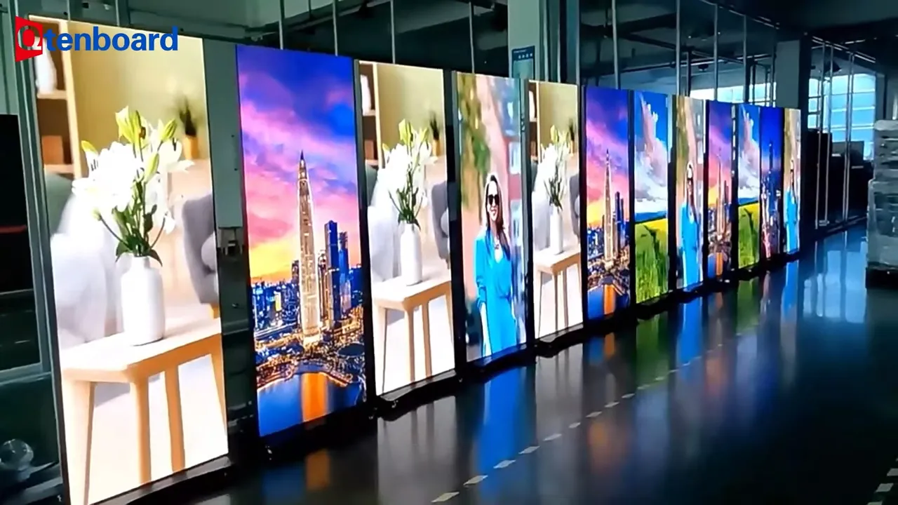 Full-Screen Commercial Poster LCD Displays & Signage | Qtenboard