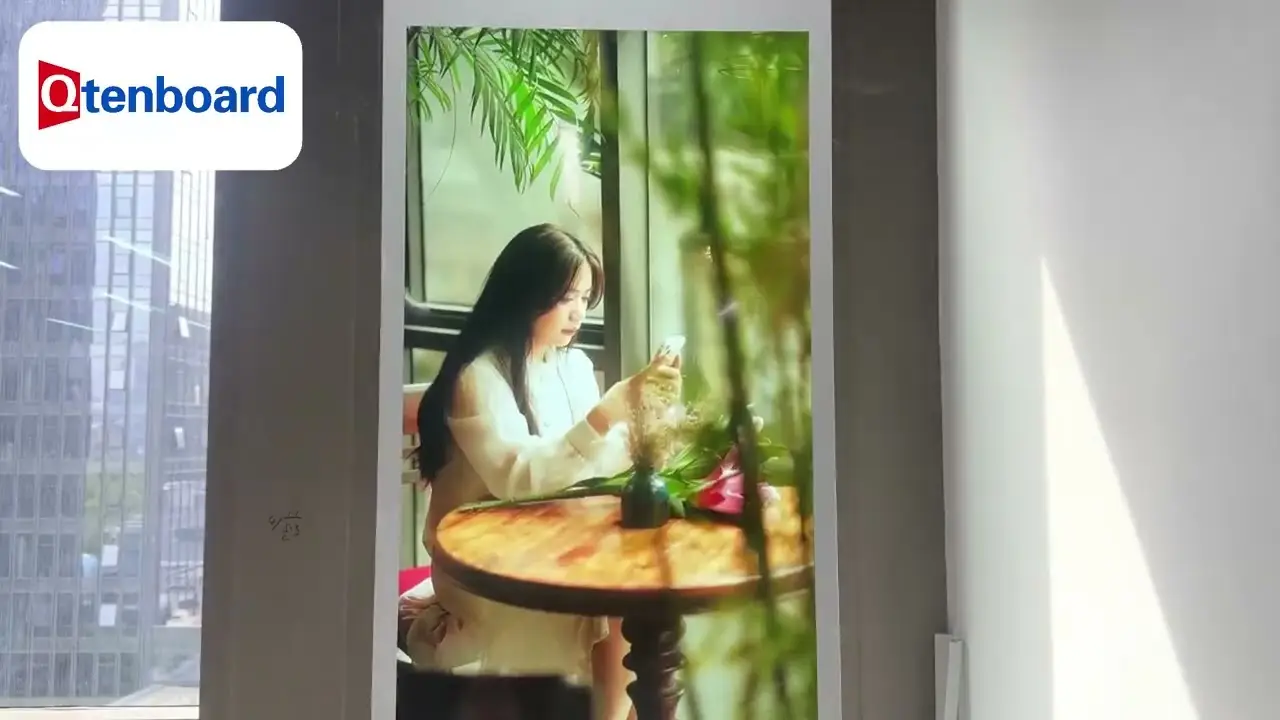Hanging Double Sided Window Digital Signage Display Qtenboard