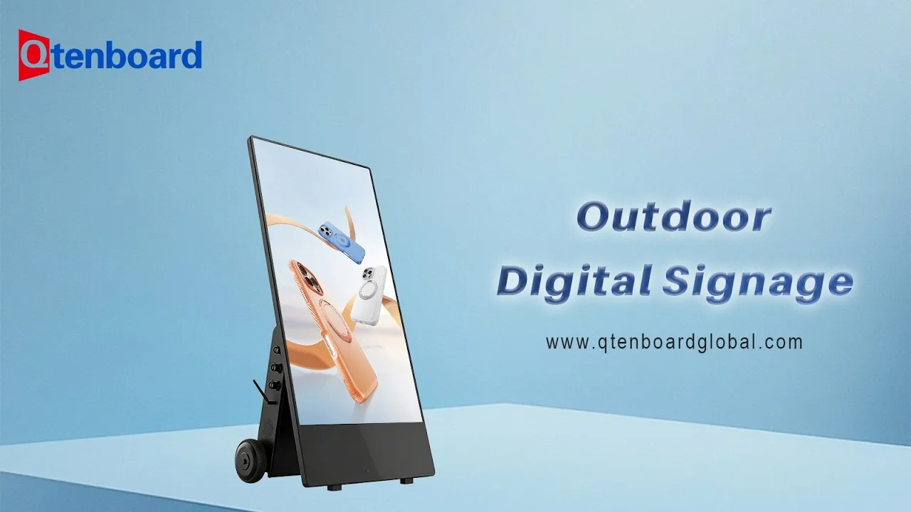 Portable Outdoor High-Brightness Digital A Frame Signage Display Qtenboard