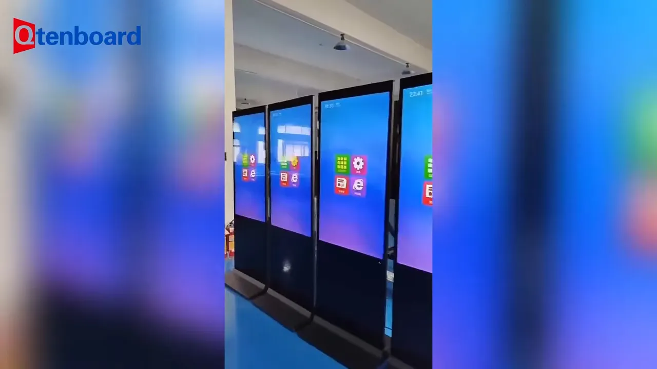 Qtenboard Floor Standing Digital Signage | HD Commercial Advertising Display