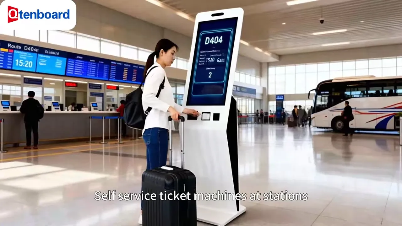 Self-Service Ticketing Kiosks for Airports & Transit | Qtenboard