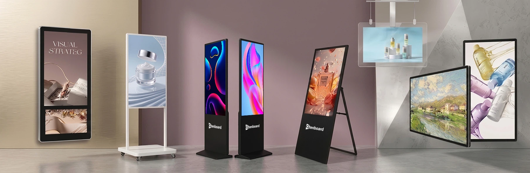 Qtenboard LCD Digital Signage Commercial Display Solution Banner