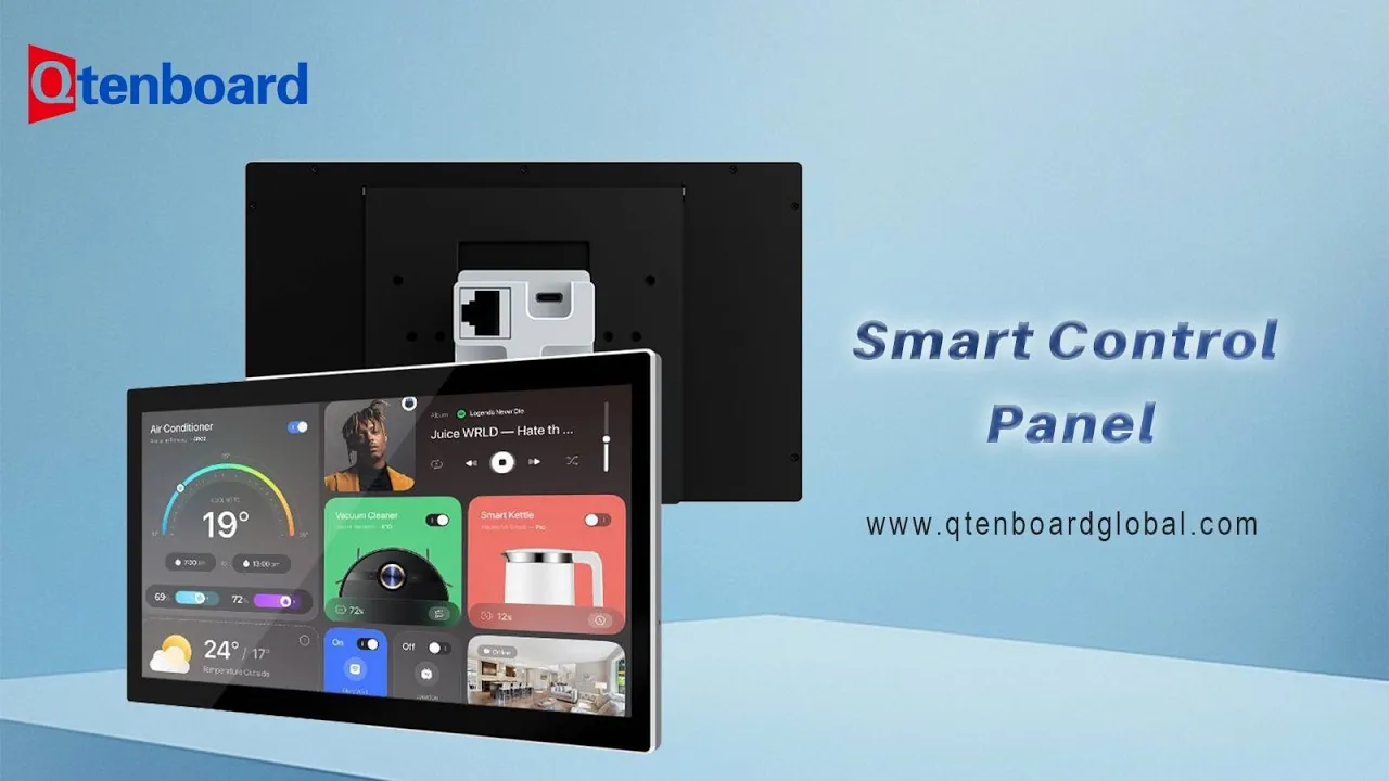 Smart Building Control Panel with POE & LED Bar Qtenboard