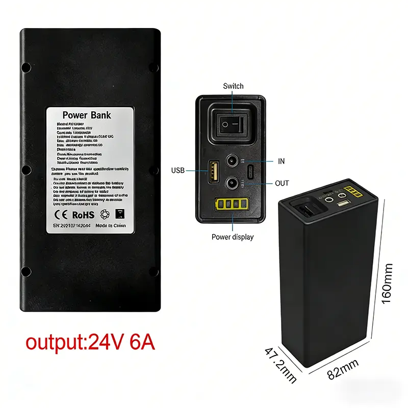 Qtenboard 24V 6A power bank for backpack advertising display long battery life power module