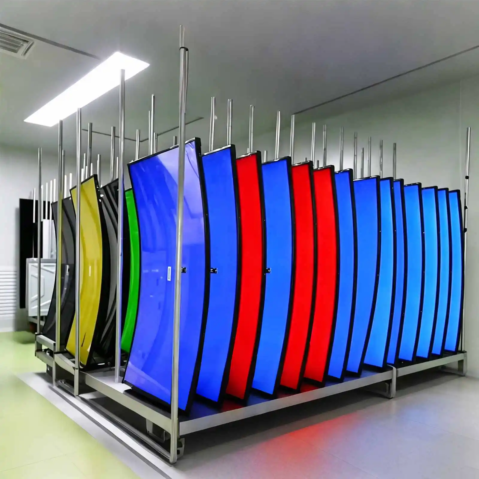 Qtenboard curved displays soak test production line
