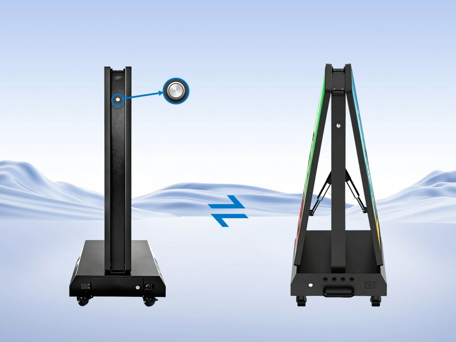 Qtenboard one‑click electric tilt adjustment 78 degree angle outdoor digital poster screen