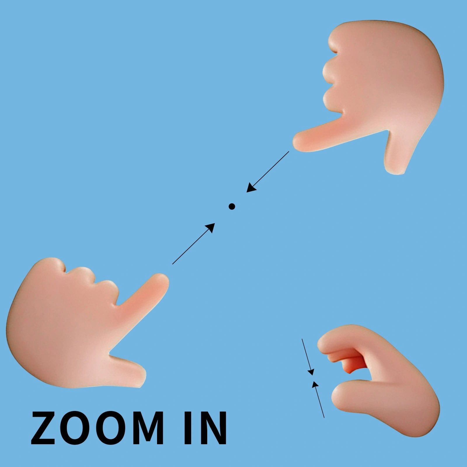 Qtenboard ZOOM IN gesture