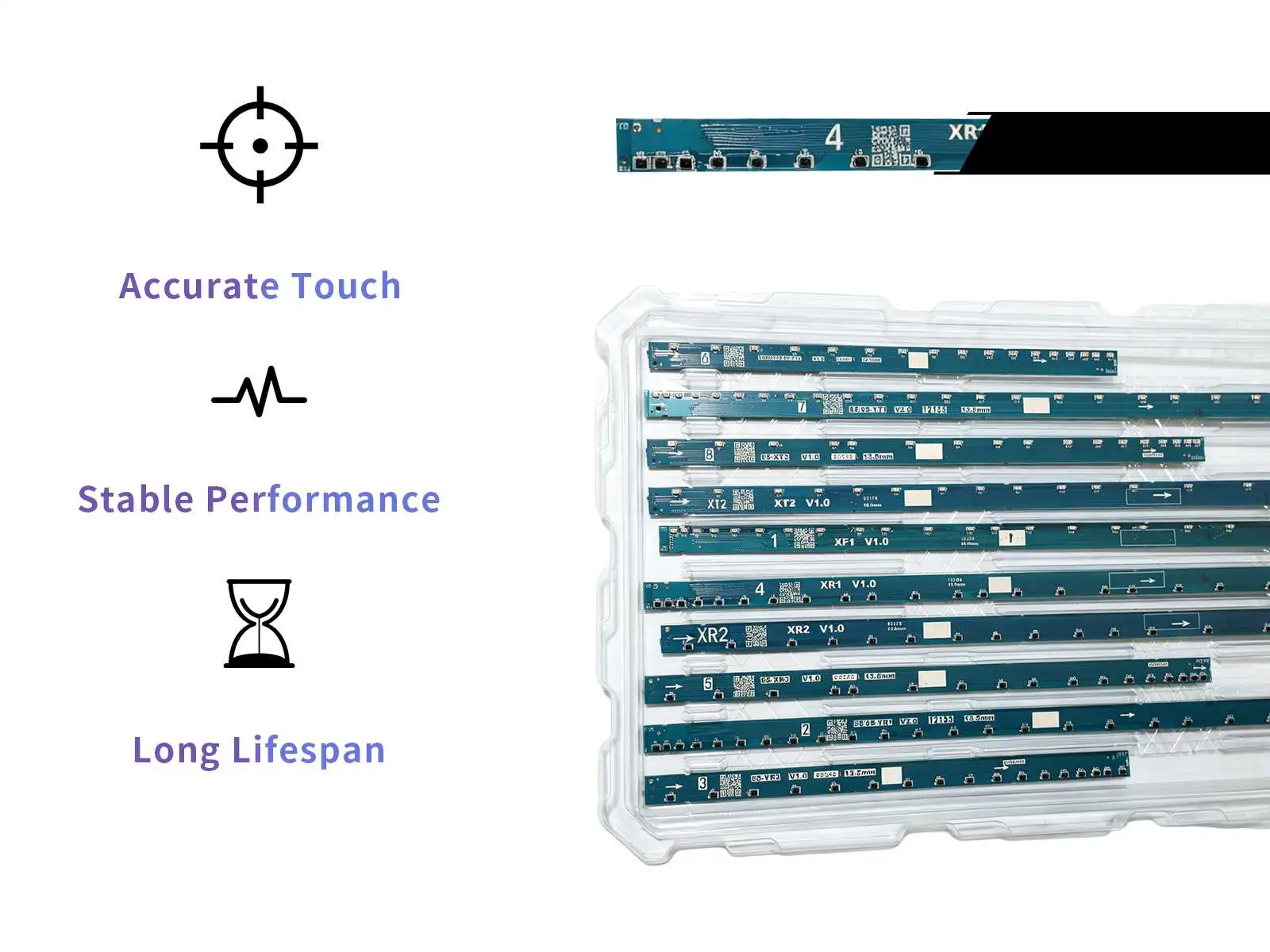 Qtenboard infrared touch frame PCB strips, accurate touch stable performance long lifespan
