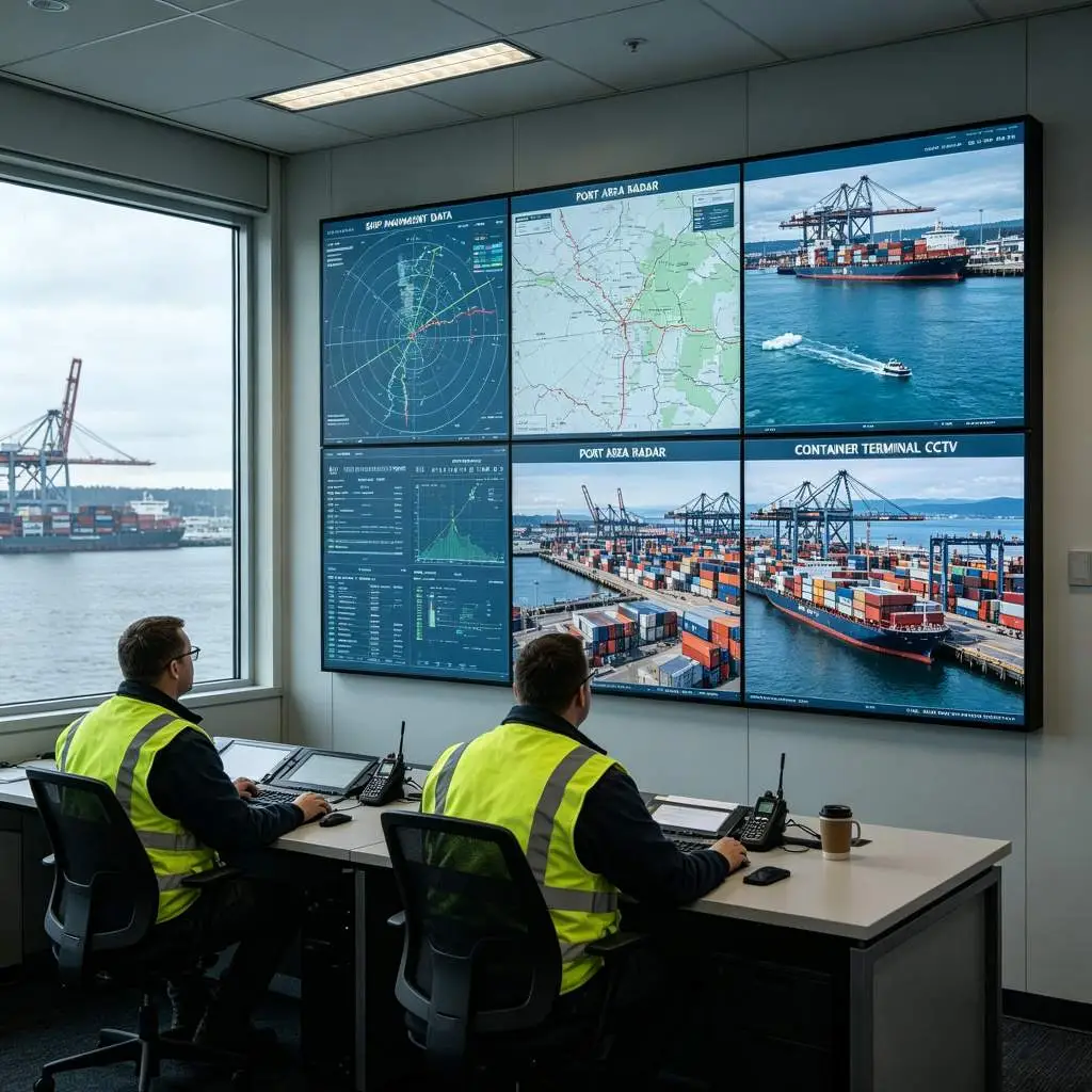 Port surveillance lcd video wall system project Vancouver Canada
