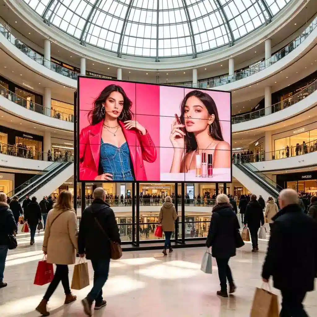Retail shopping mall lcd video wall advertising display in Berlin Germany