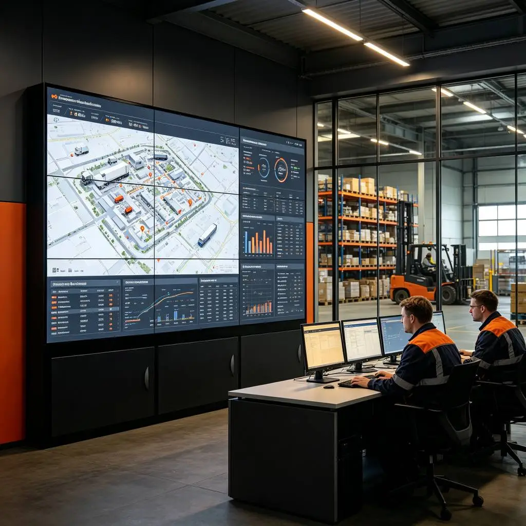 Logistics park dispatch lcd video wall Rotterdam Netherlands