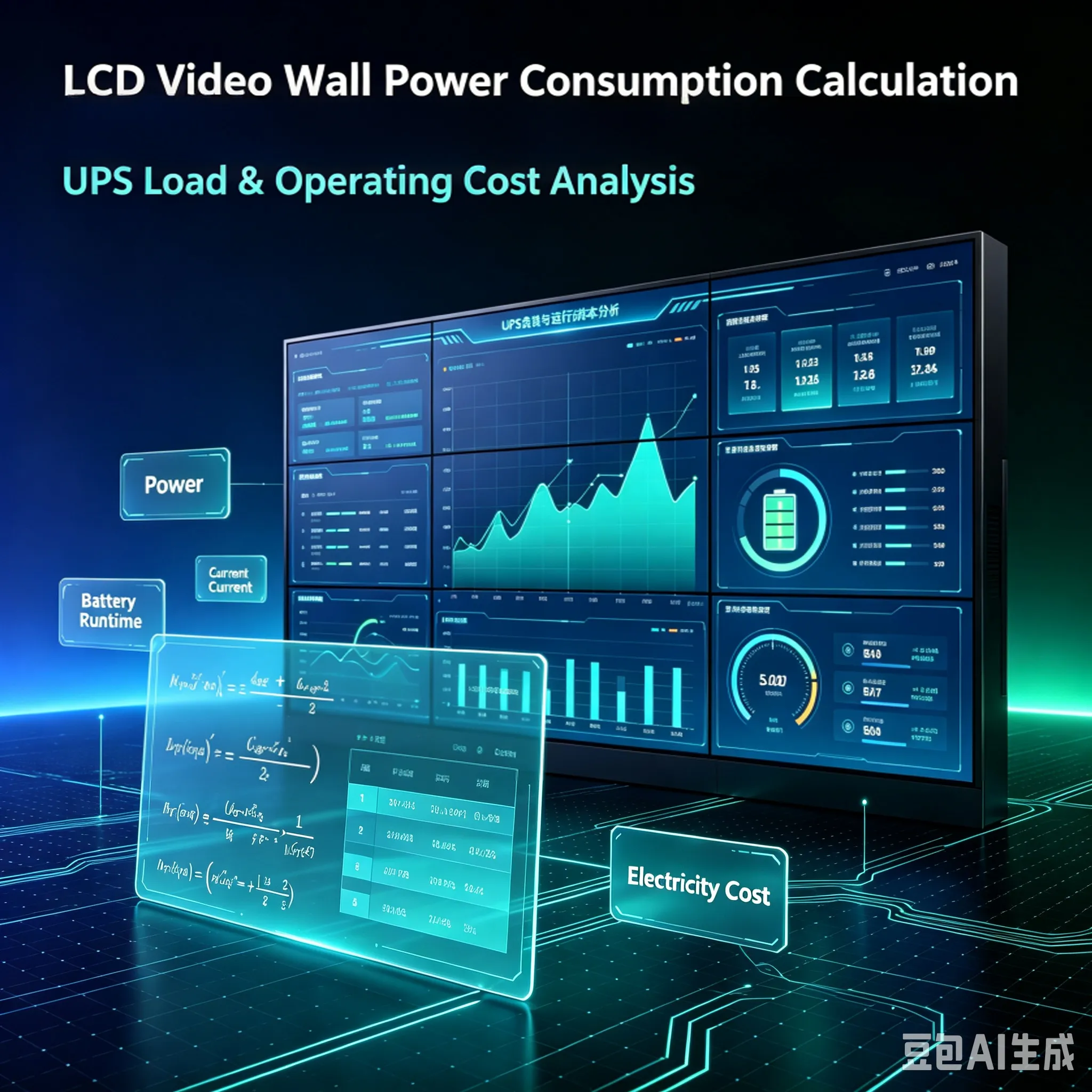 LCD Video Wall Power Consumption Calculation Guide: Load, UPS, Cost