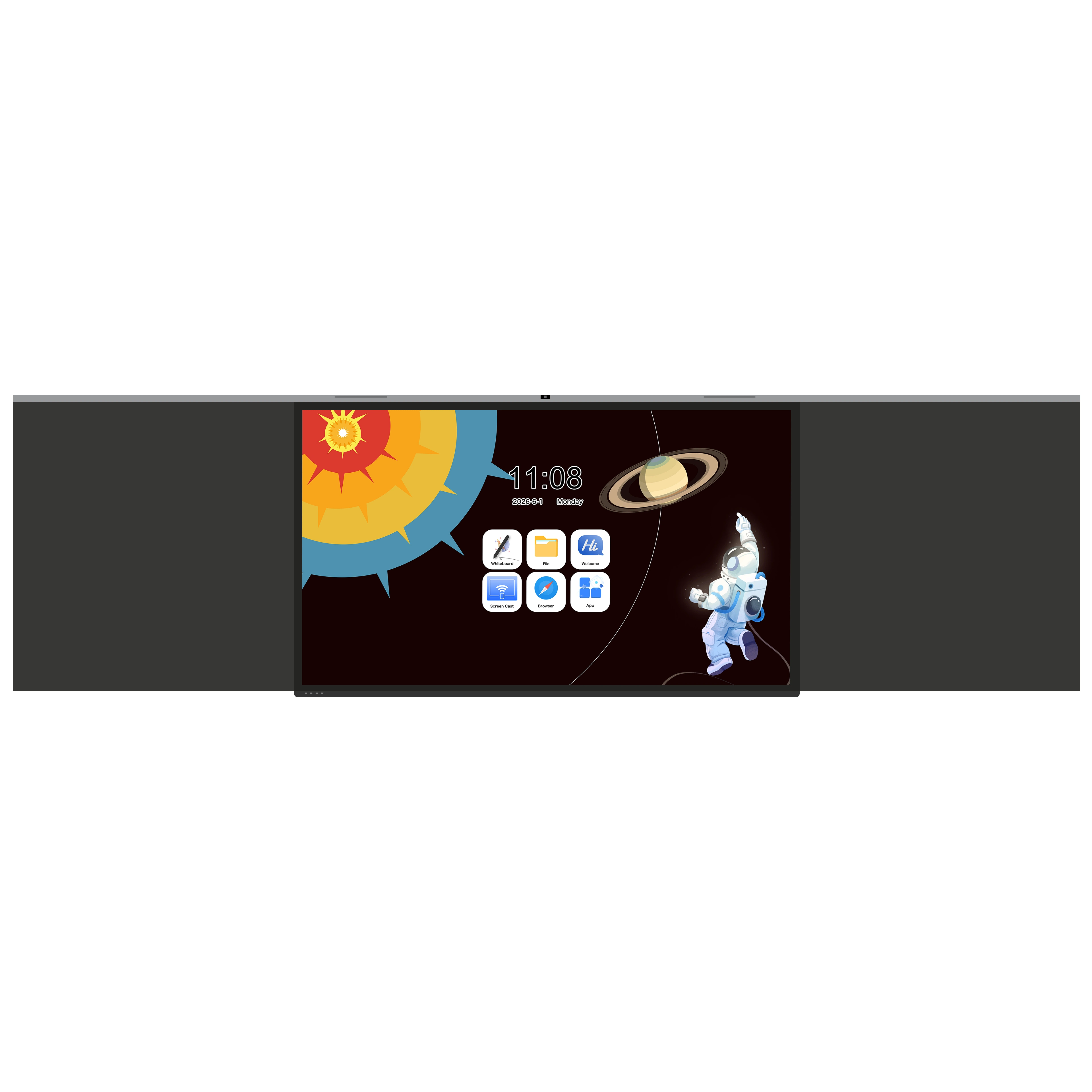 Qtenboard nano smart blackboard front main appearance view, 3‑year hot swap warranty