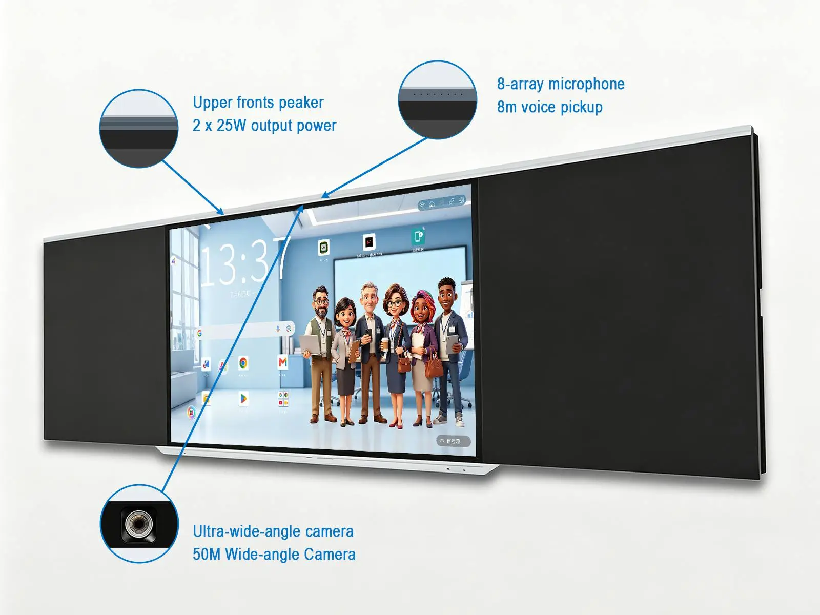 Qtenboard nano blackboard camera mic speaker hardware layout diagram