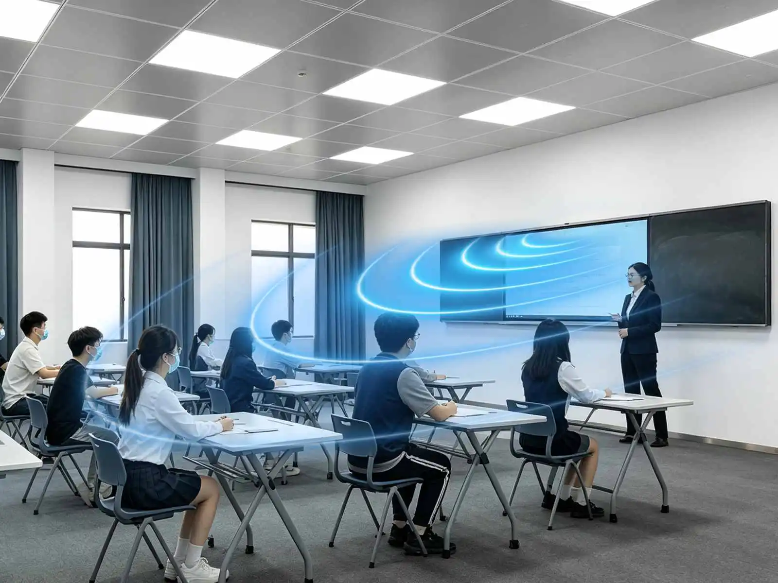 Qtenboard immersive classroom stereo sound effect