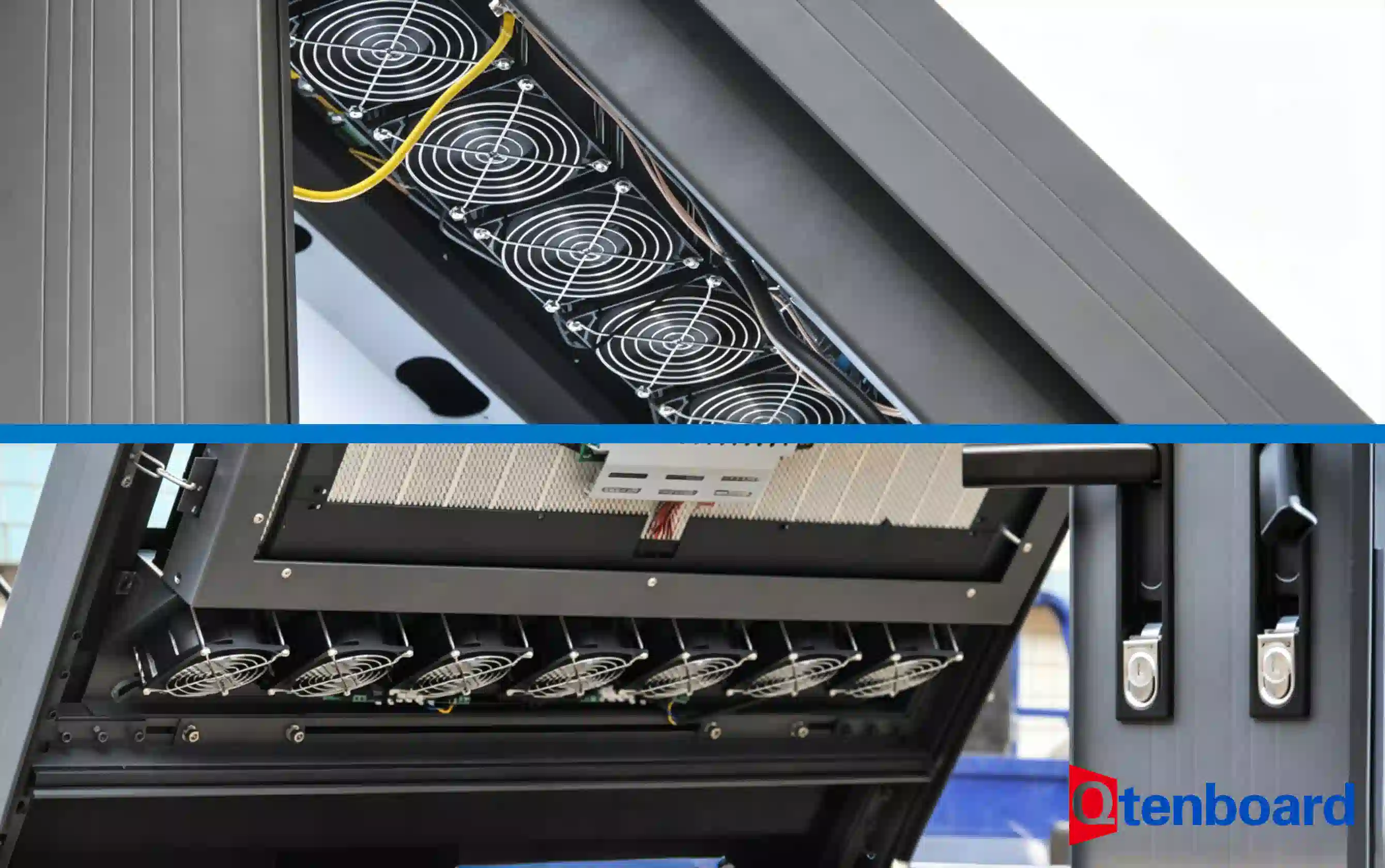 Qtenboard outdoor bus shelter digital signage intelligent air cooling system heat dissipation