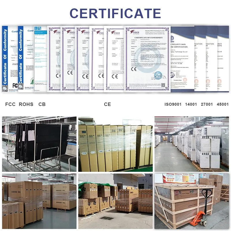 Certificates and factory warehouse for outdoor digital signage machine