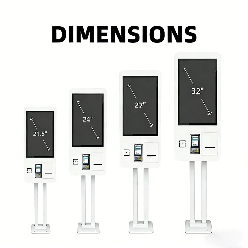 Payment kiosk available in 21.5/24/27/32 inch different screen sizes