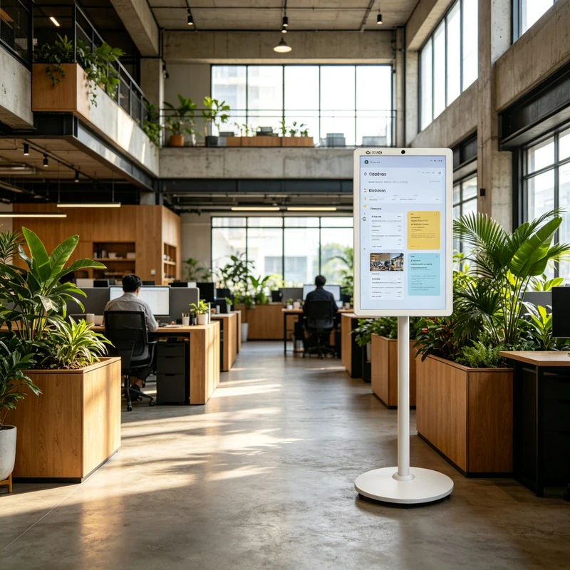 Qtenboard Stand by Me mobile smart TV in co-working space Bangkok Thailand