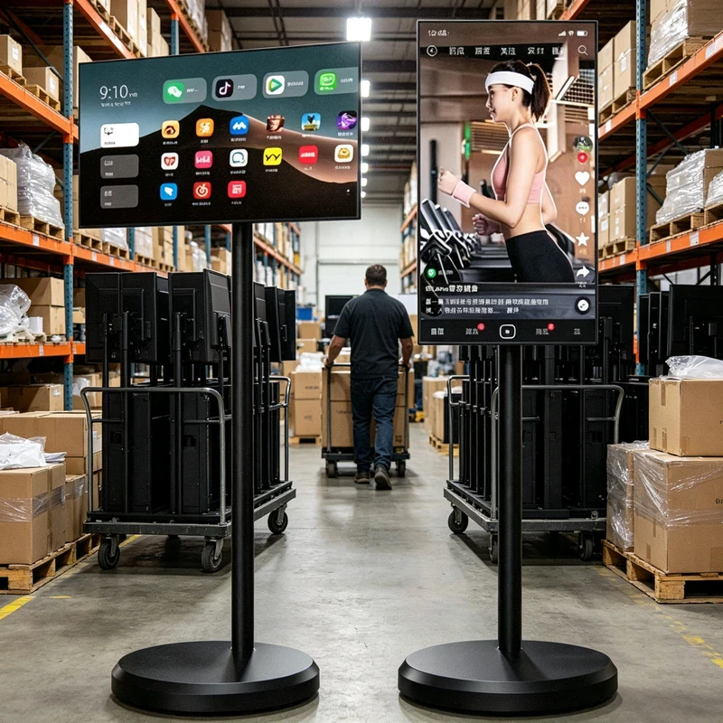 Qtenboard Stand by Me portable TV for event rental agency Los Angeles USA