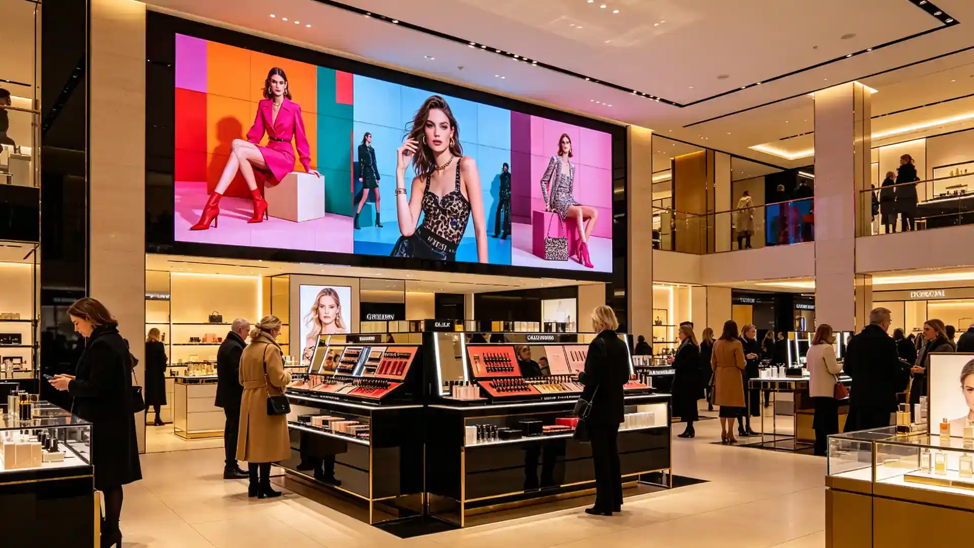 Qtenboard LCD video wall for UK retail advertising digital signage