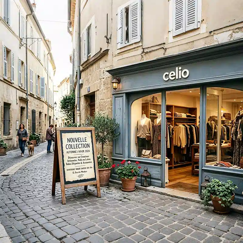 Exterior storefront of a French fashion flagship store with large window displays