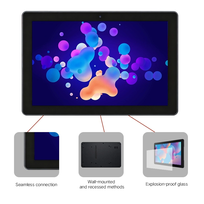 Qtenboard all‑in‑one touch display, seamless connection, wall‑mount recess installation, explosion‑proof toughened glass