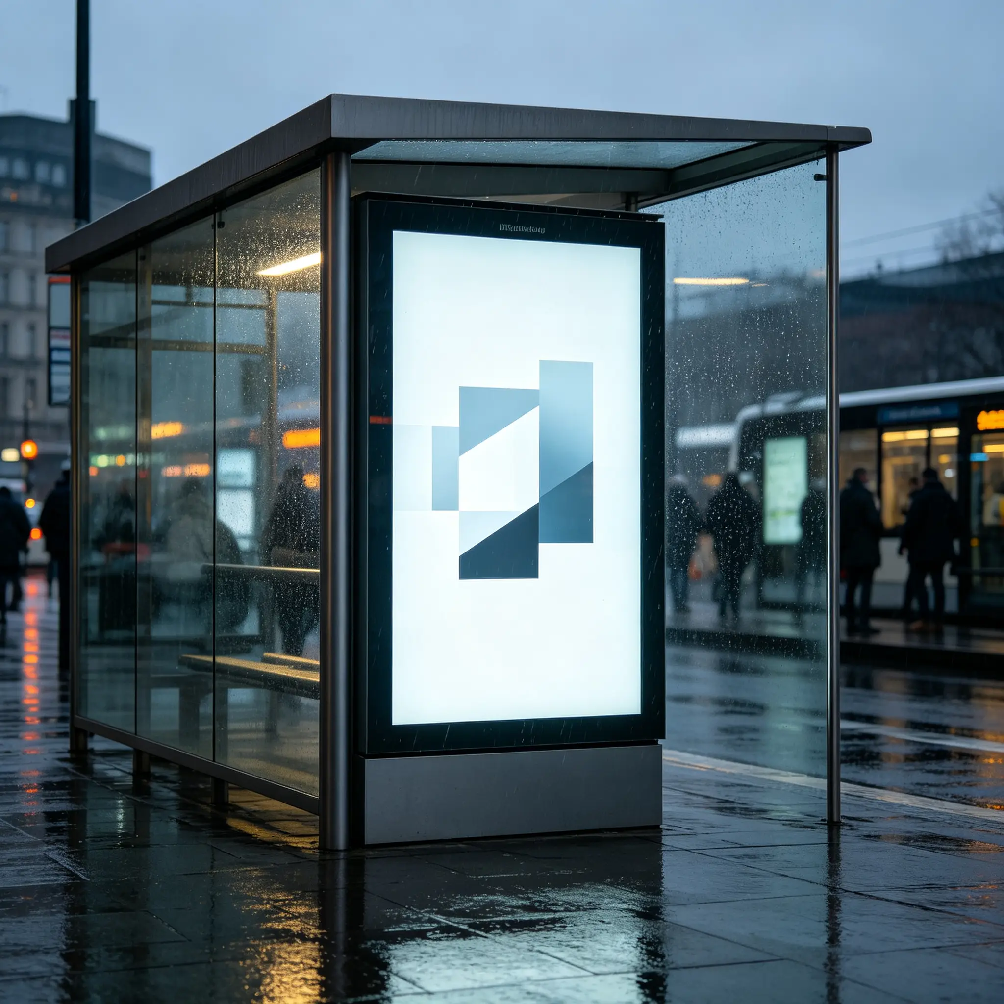 modern‑bus‑shelter‑on‑a‑rainy‑day‑large‑vertical‑digital‑advertising‑kiosk‑as‑the‑main‑focal‑point