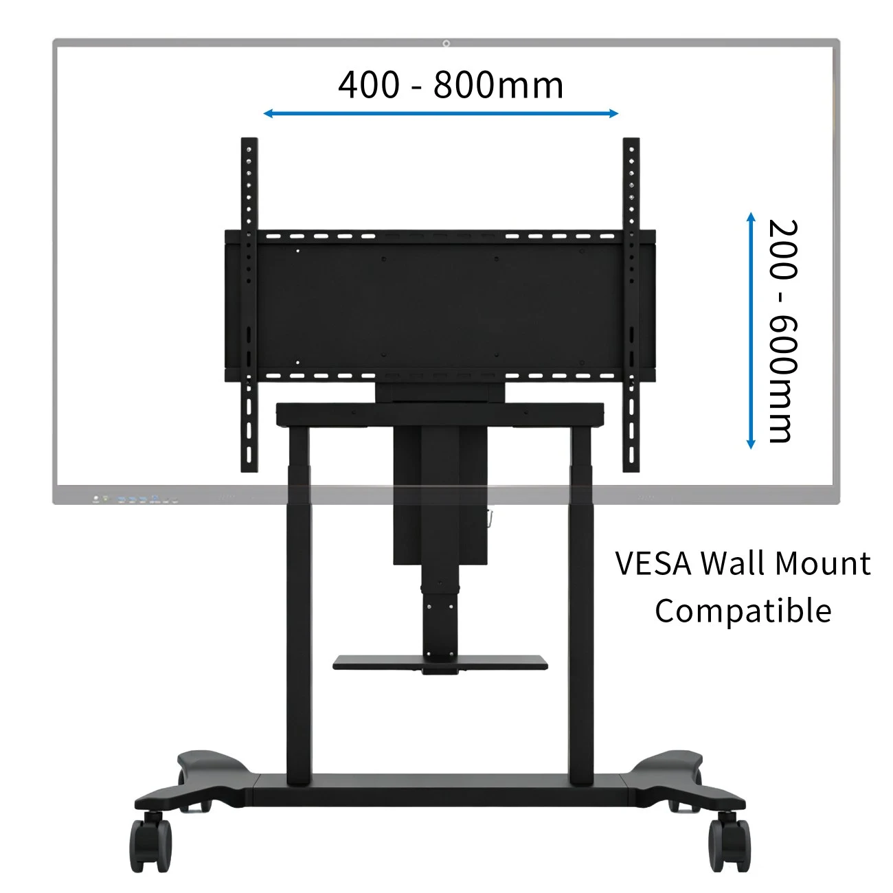 Qtenboard mobile interactive whiteboard stand adjustable VESA mounting bracket 400-800mm × 200-600mm