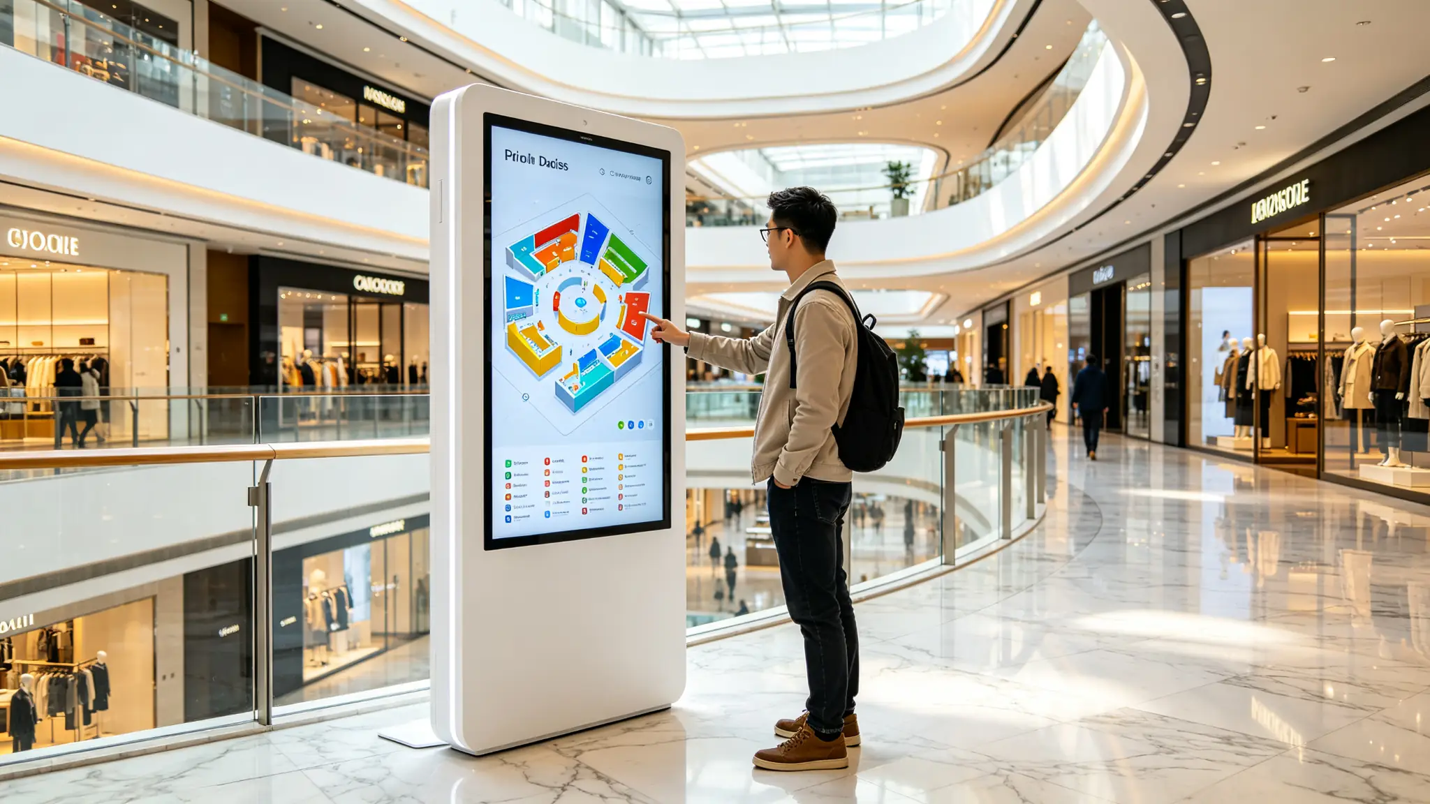 Mall Wayfinding Kiosk Customer Interaction