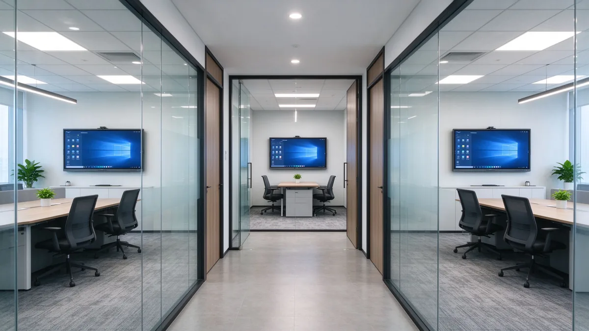Multi room corporate deployment interactive displays