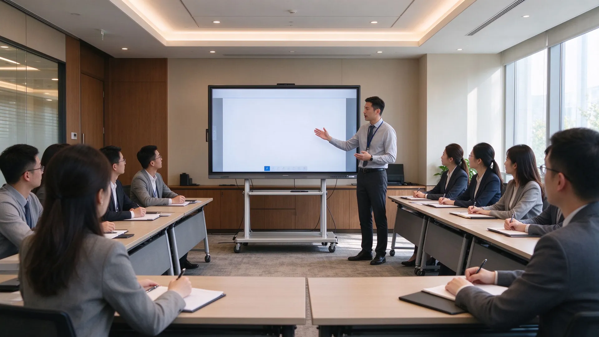 Qtenboard 4K interactive touch screen deployed in conference room boardroom and training room