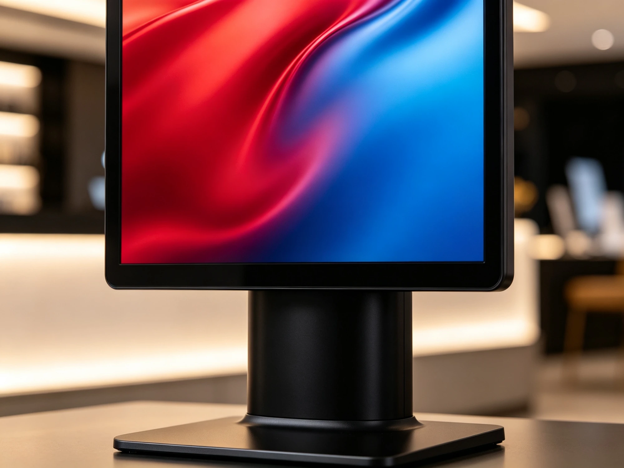 Qtenboard 4K UHD portrait digital signage closeup display quality