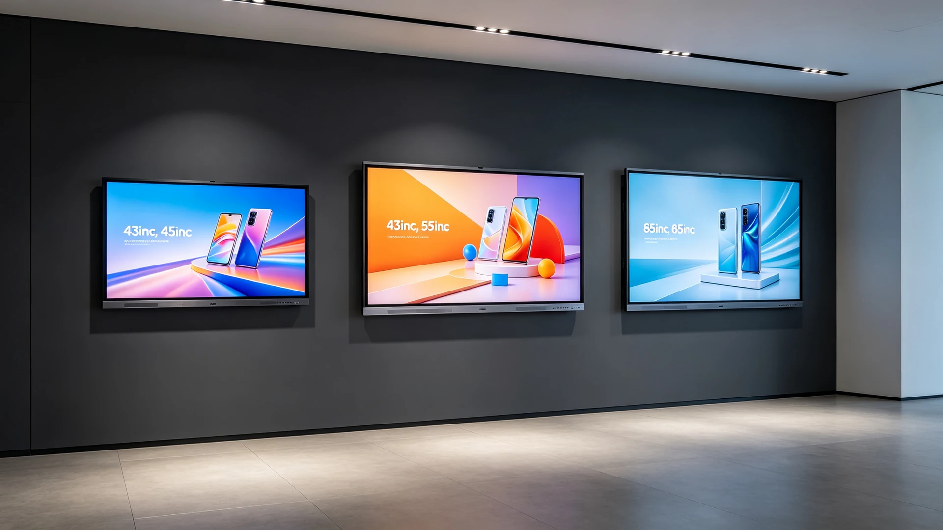 Qtenboard Wall Mounted Digital Signage Size Options