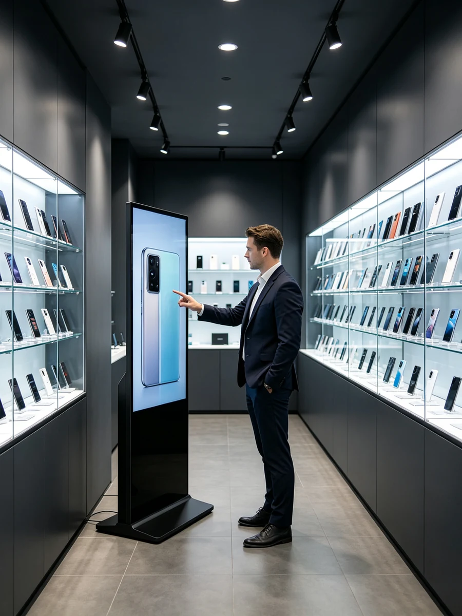 Qtenboard interactive touch digital signage for showroom product presentation