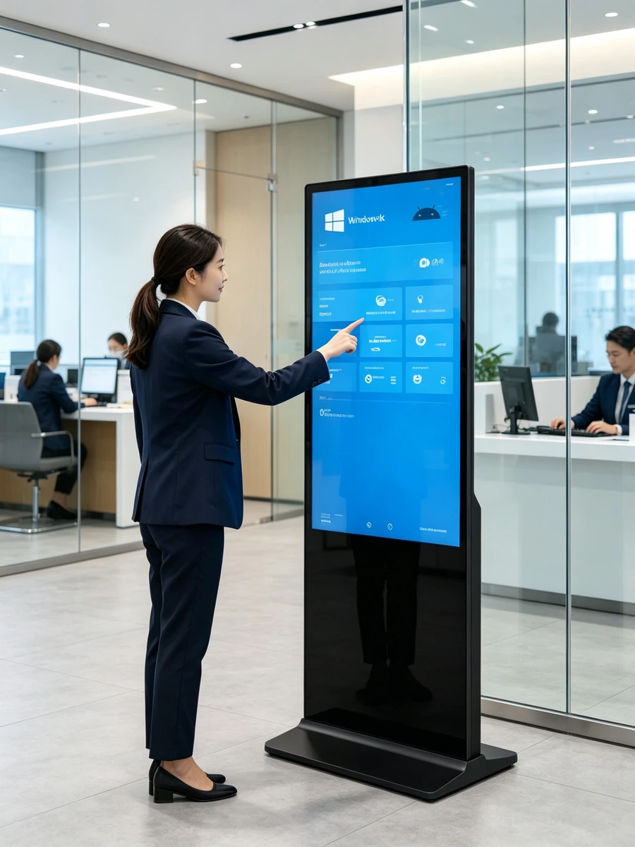 Qtenboard touch digital signage for bank financial service information