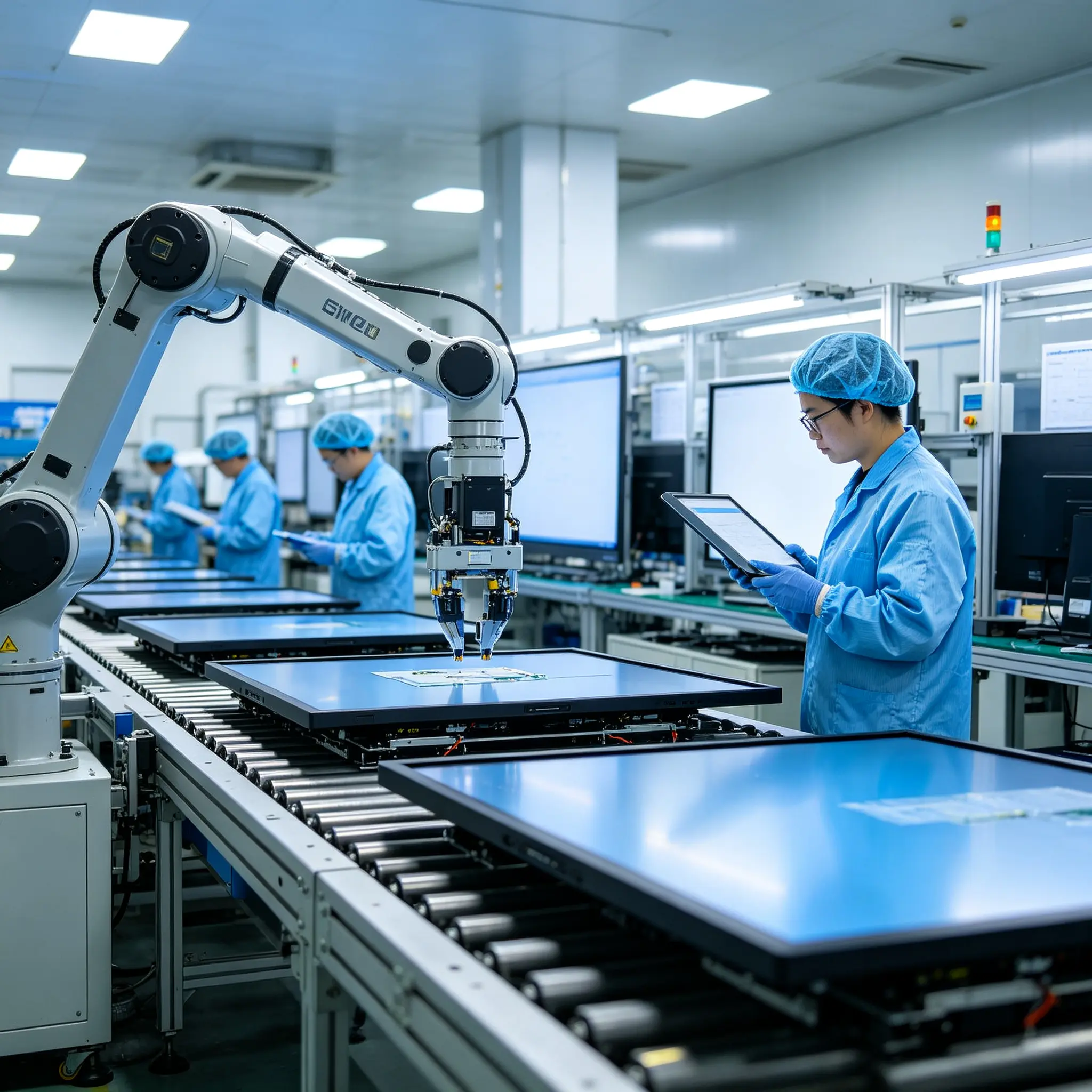 Automated assembly line in Qtenboard factory