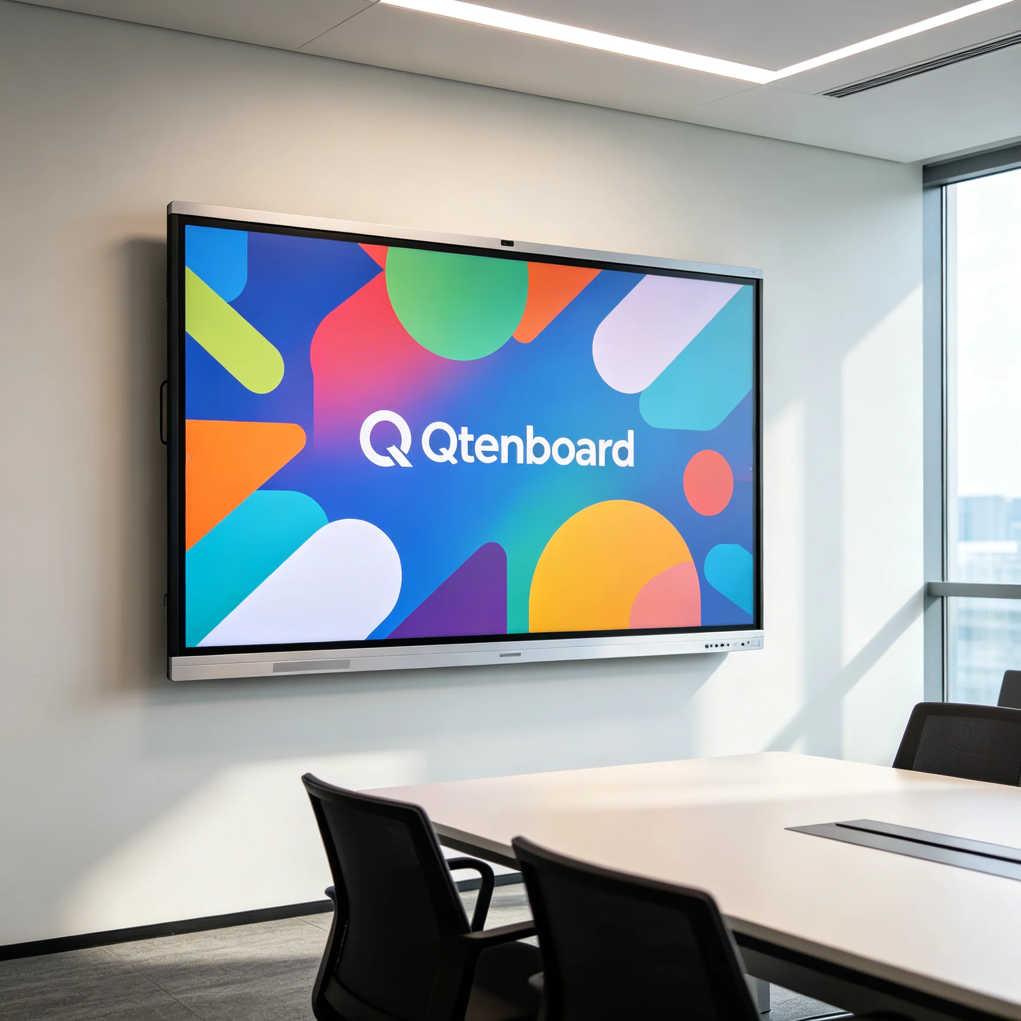 Customizable startup animation logo for interactive whiteboard