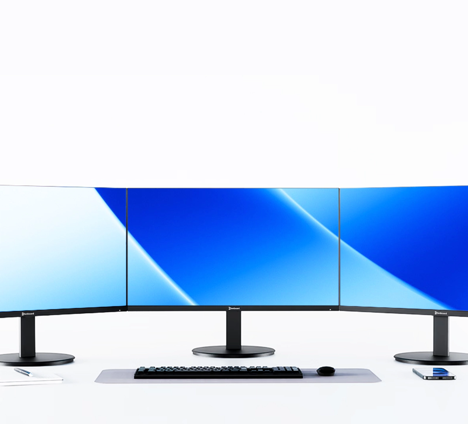 1mm narrow bezel multi-monitor setup with wide viewing area