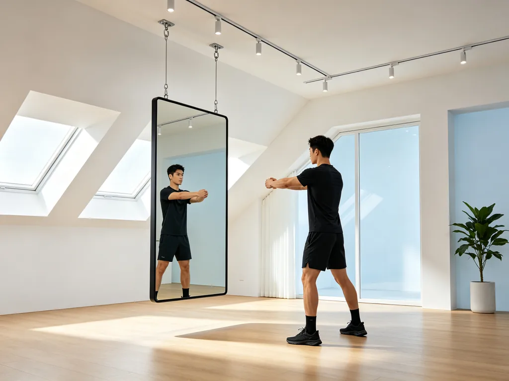 Qtenboard smart fitness mirror ceiling mount installation
