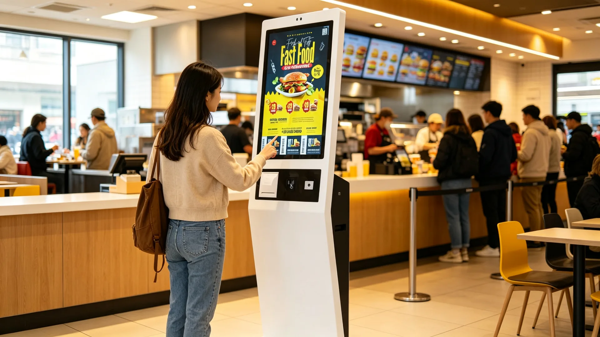 Floor-Standing Self-Ordering and Payment Kiosk for Restaurants and QSRs