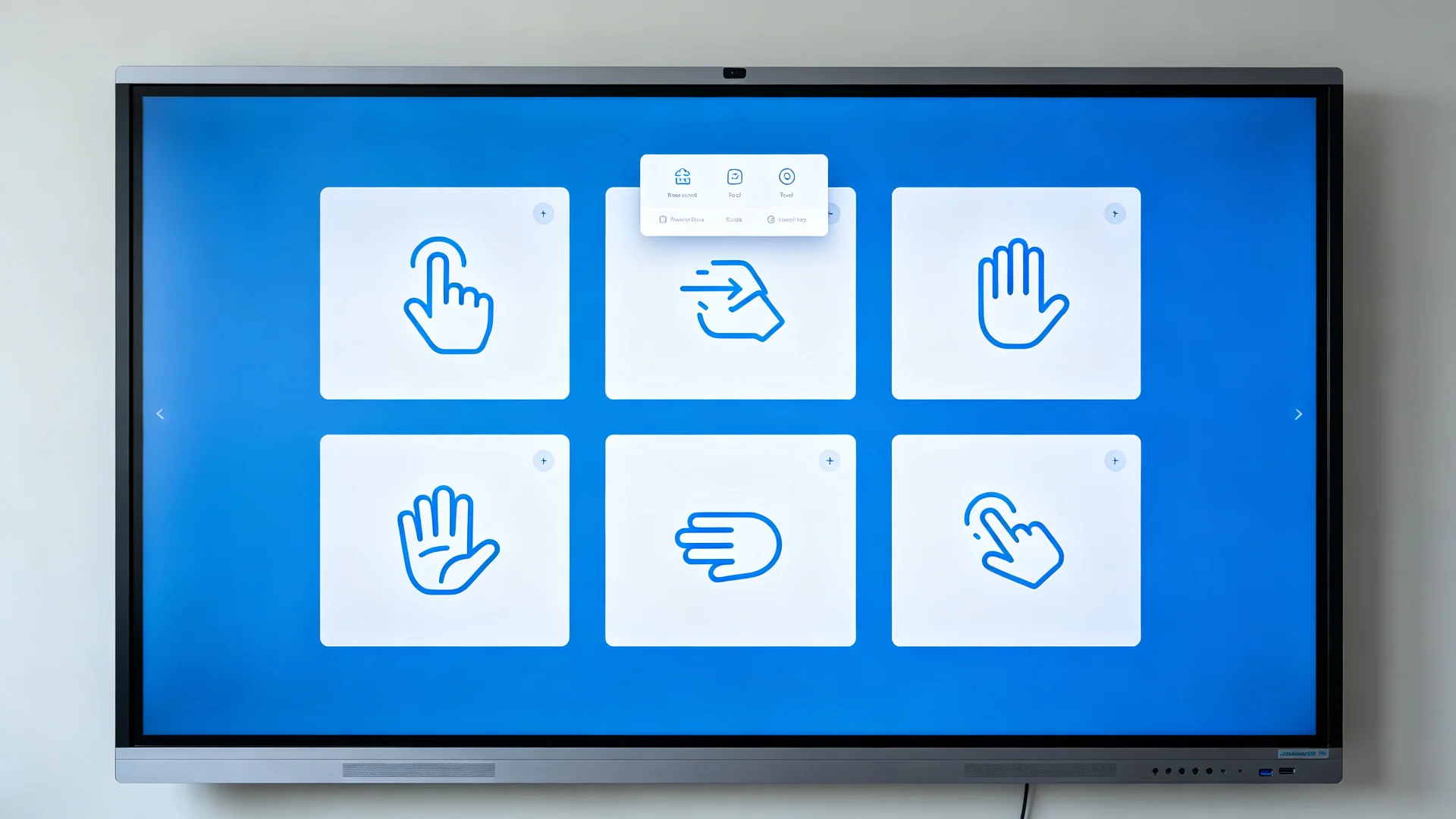 interactive flat panel gesture control shortcuts