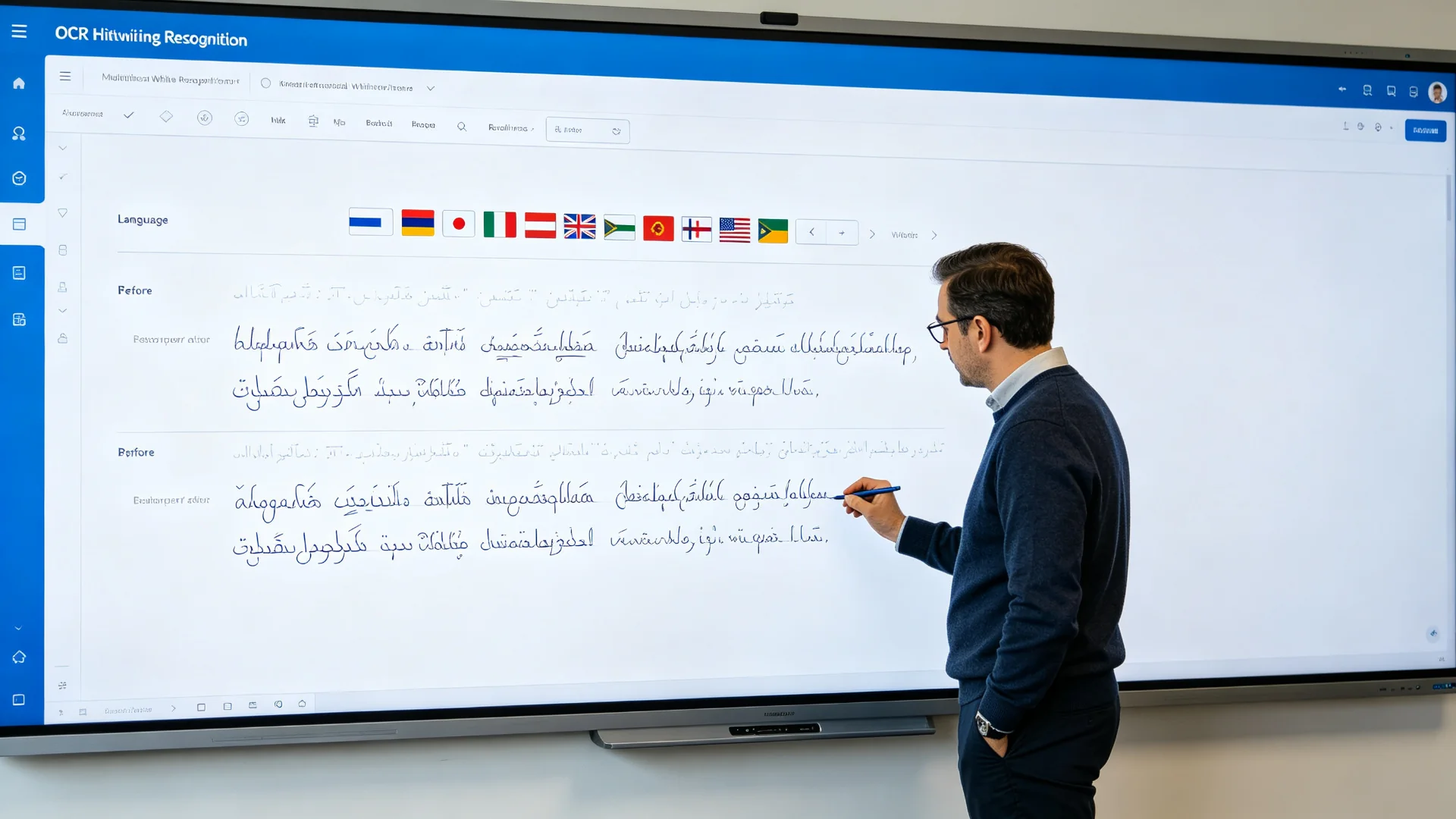 interactive flat panel ocr multilingual recognition